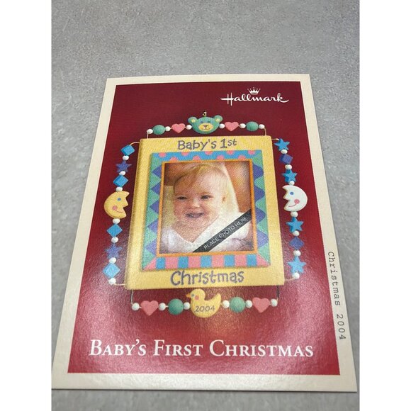 Hallmark Keepsake Ornament Babys First Christmas 2004 Beaded Photo Frame - Picture 7 of 8
